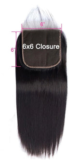 Peruvian Water Wave Human Hair Weave Natural Black 4 Bundles with 6x6 Lace Closure Grade 15A