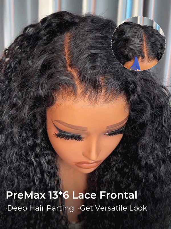 Brazilian Curly 13x6 Lace Front Natural Black Premium 14A Virgin Human Hair Wig