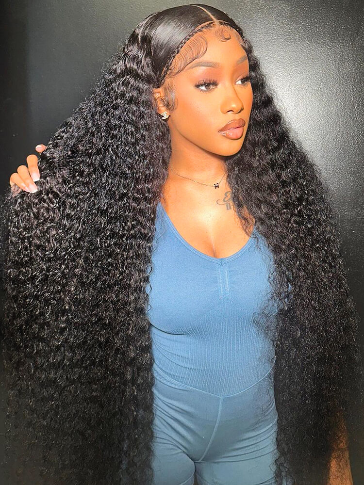 Brazilian Curly HD Lace Front Natural Black Premium 14A Virgin Human Hair Wig