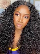 Brazilian Water Wave U Part Natural Black Classic 12A Virgin Human Hair Wig