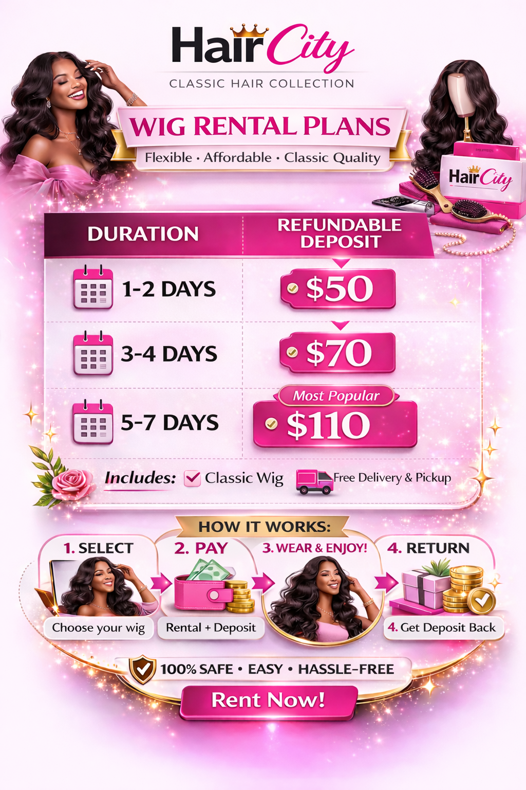 Rent - Brazilian Kinky Curly Full Lace Closure Natural Black Classic 12A Virgin Human Hair Wig