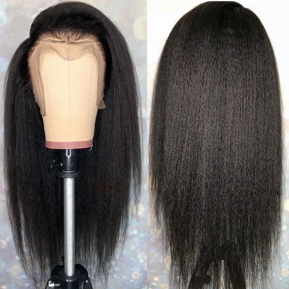 Brazilian African Natural Texture 5x5 Closure Natural Black Classic 12A Virgin Human Hair Wig
