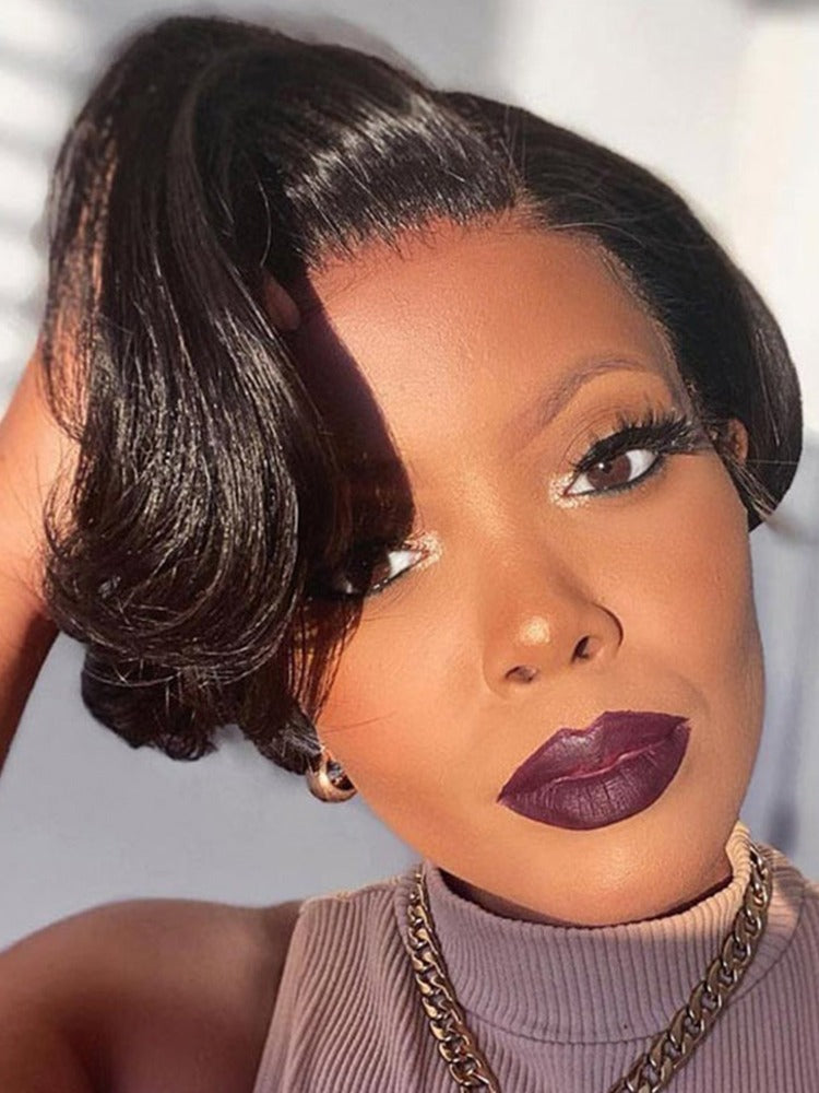 Brazilian Straight Bob Full Lace Closure Natural Black Classic 12A Virgin Human Hair Wig