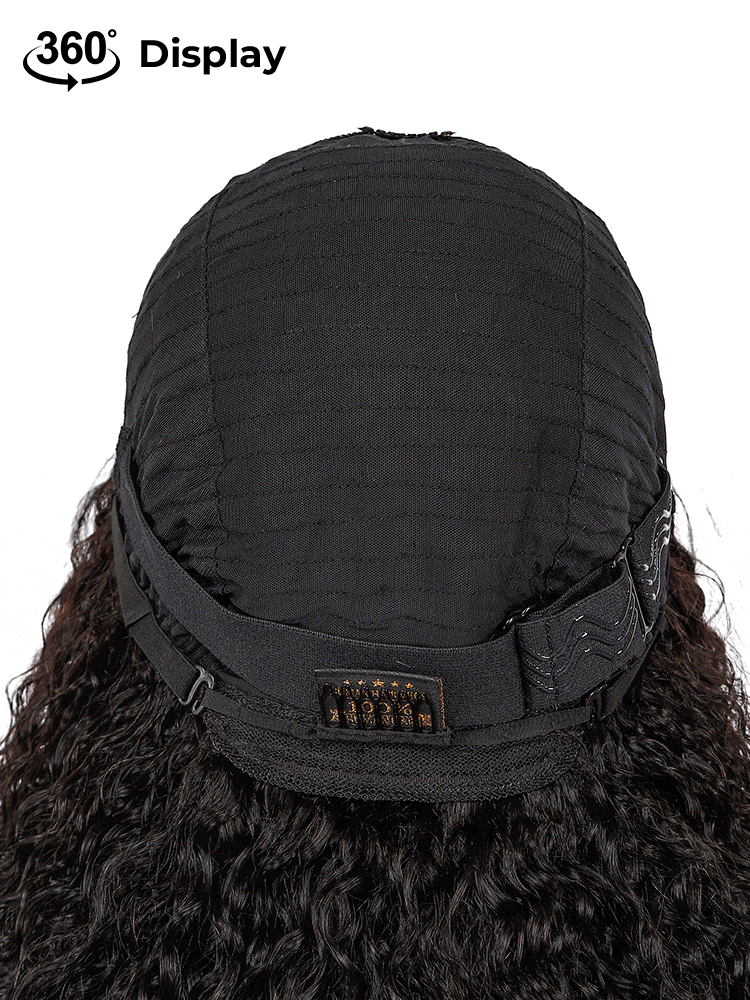 Brazilian Curly Glueless Natural Black Classic 12A Virgin Human Hair Wig