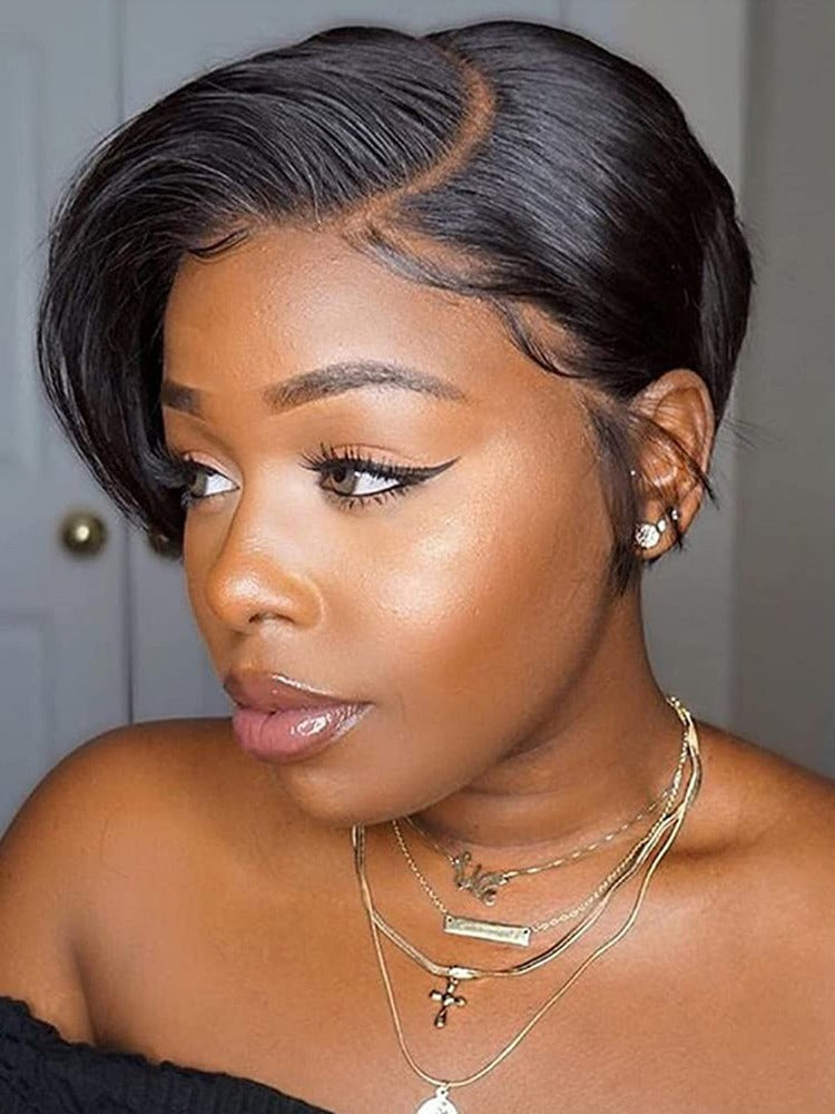 Brazilian Straight Bob Full Lace Closure Natural Black Classic 12A Virgin Human Hair Wig